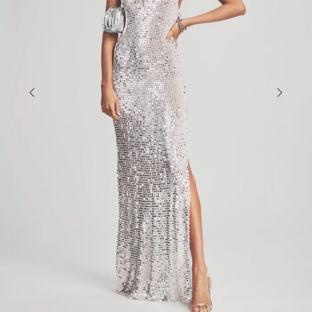 Retrofete Silver Sequin Gown